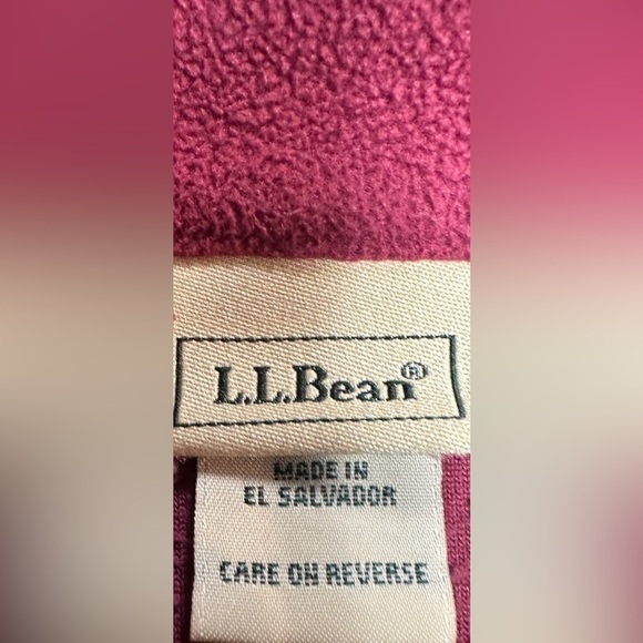 LL Bean Long Sleeve Fleece Quarter Zip Pullover Wine Color Women’s Size Medium - Picture 6 of 9